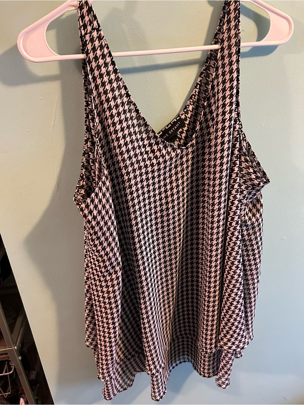 Lane  Bryant black and white Houndstooth layered Sleeveless Tank Top